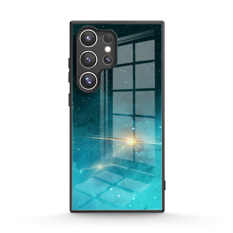 Fluorescent Star Blue - Samsung Glass Case