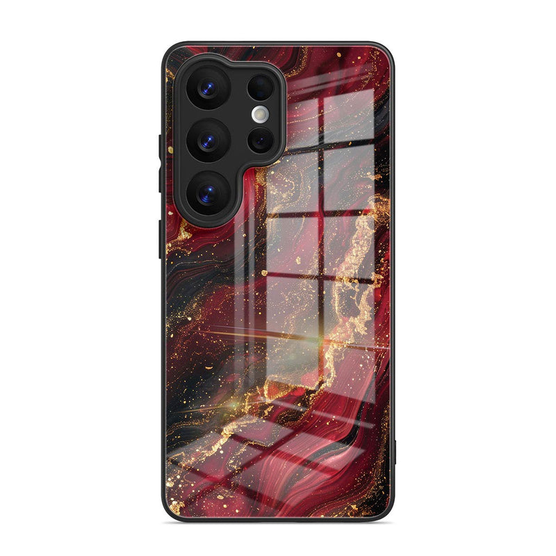 Dark Red Gilt - Samsung Glass Case