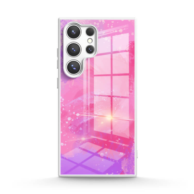 Pink Purple Coral - Samsung Glass Case