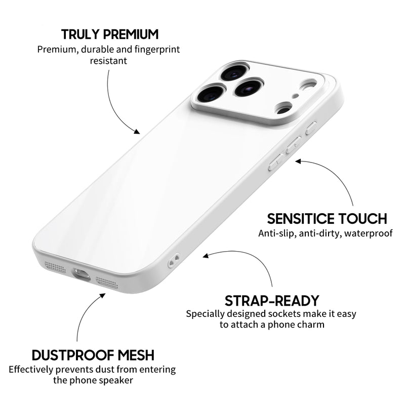 White - iPhone Glass Case