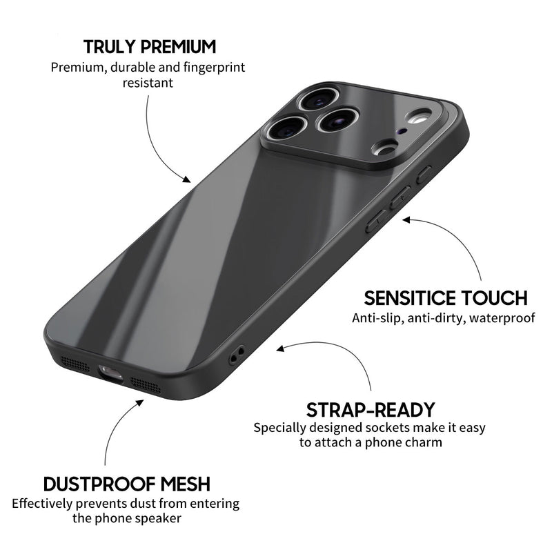 Black - iPhone Glass Case