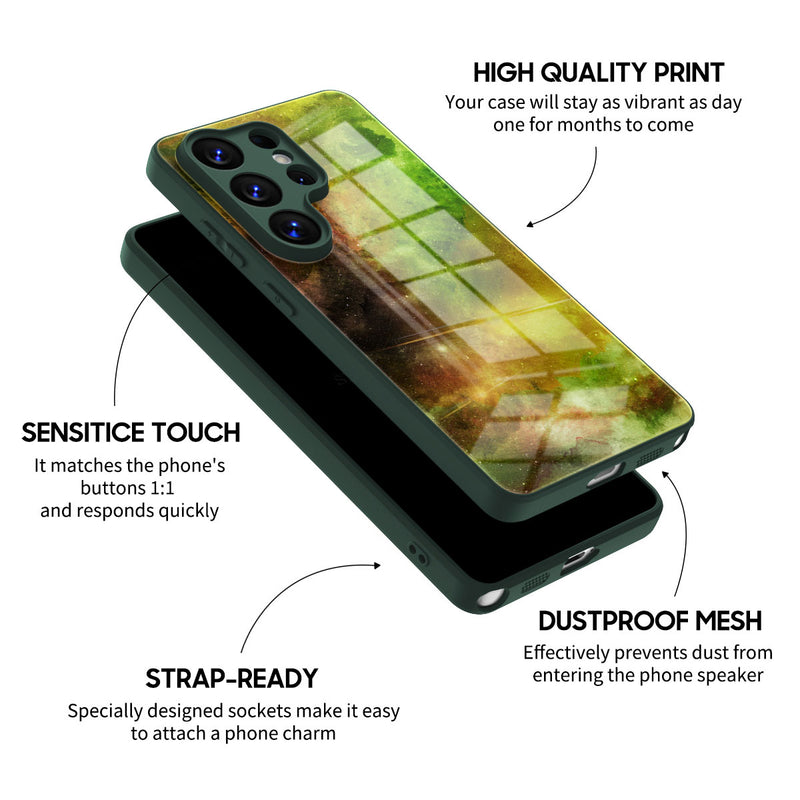 Yellow-Green Nebula - Samsung Glass Case