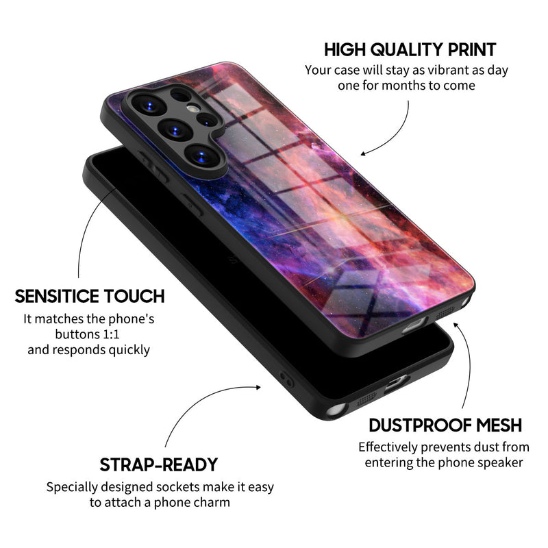 Blue Red Nebula - Samsung Glass Case