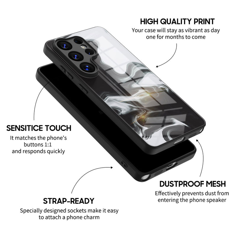 Black White - Samsung Glass Case