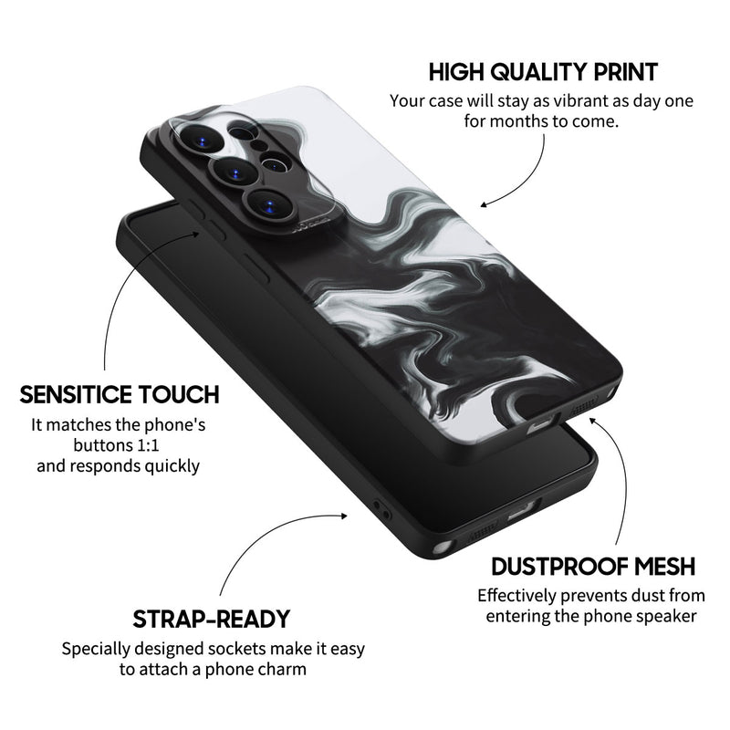 Black White - Samsung Silicone Case