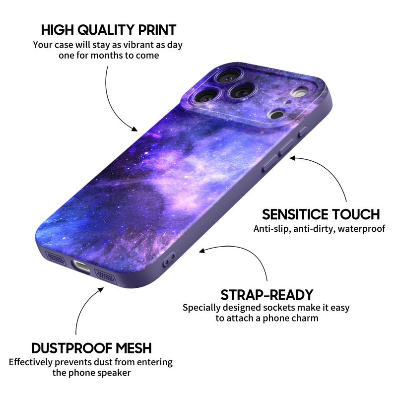 Blue-Purple Nebula - iPhone Silicone Case