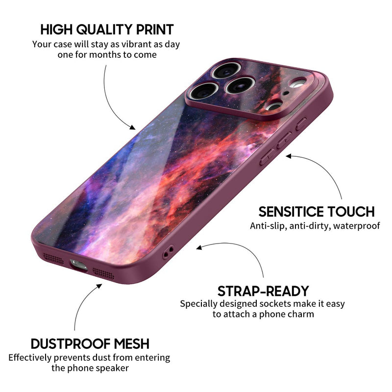 Blue Red Nebula - iPhone Glass Case