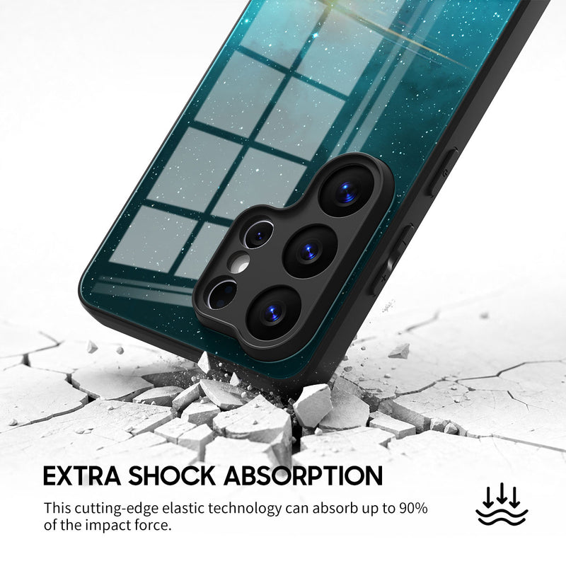 Fluorescent Star Blue - Samsung Glass Case