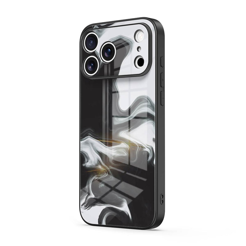 Black White - iPhone Glass Case
