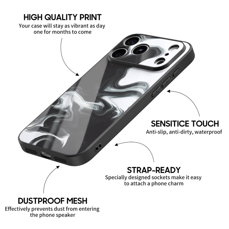 Black White - iPhone Glass Case