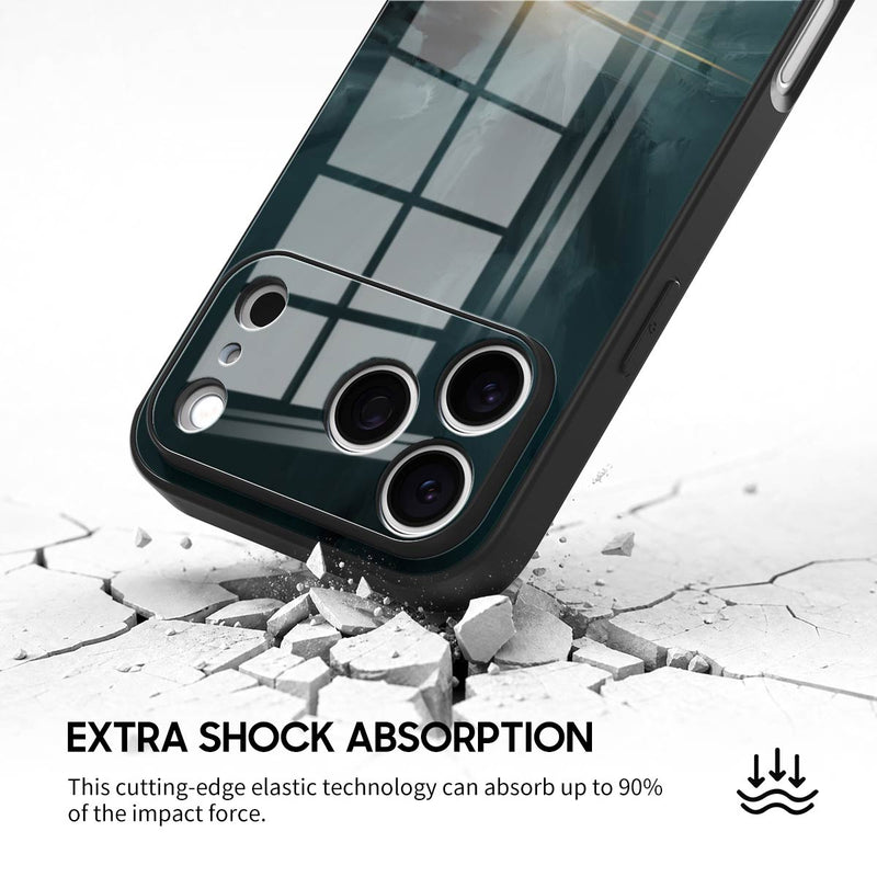 Black Gray - iPhone Glass Case