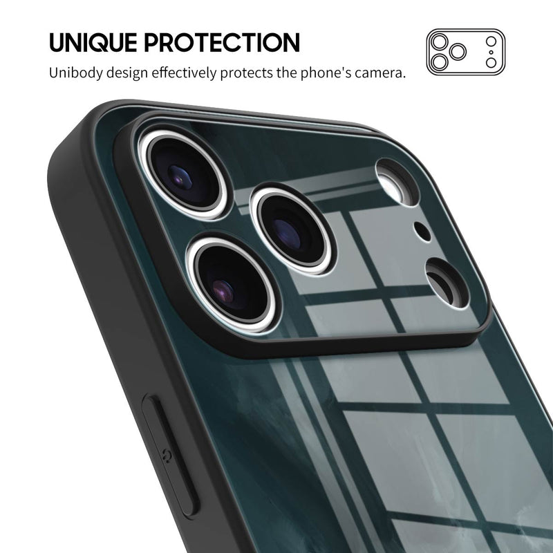 Black Gray - iPhone Glass Case