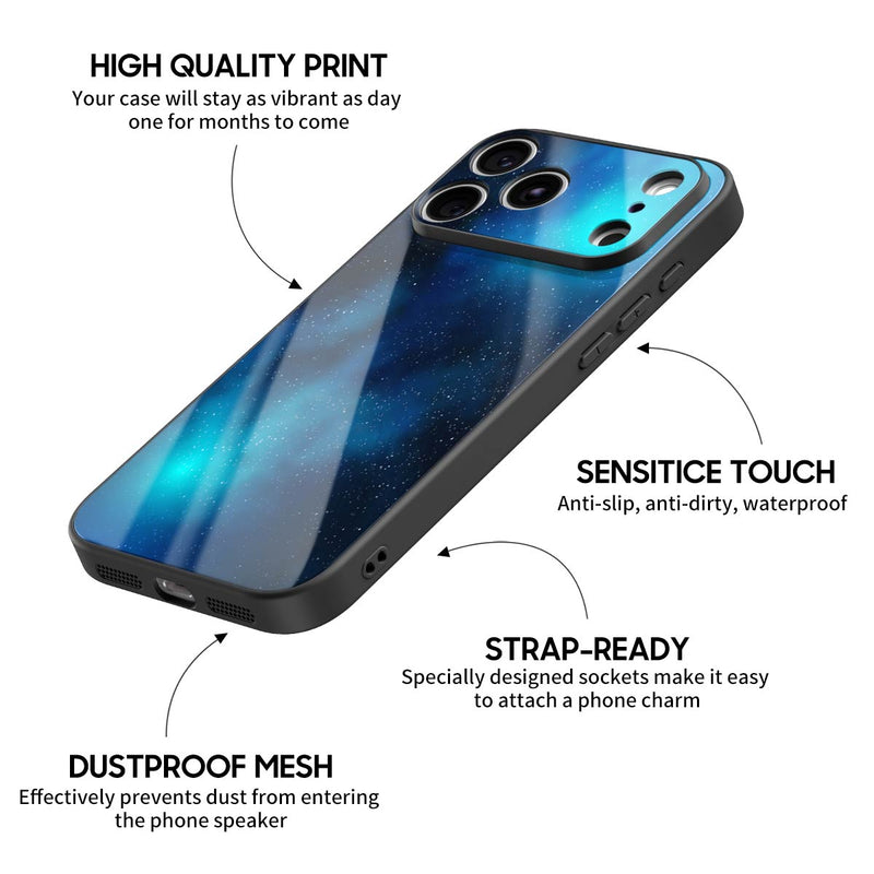 Blue King Star - iPhone Glass Case