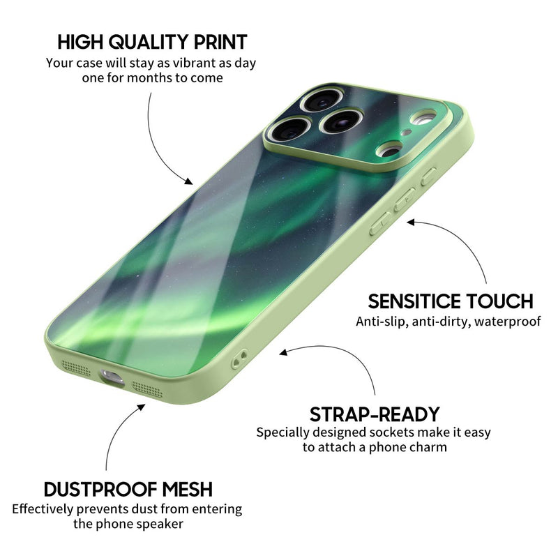 Aurora Green - iPhone Glass Case