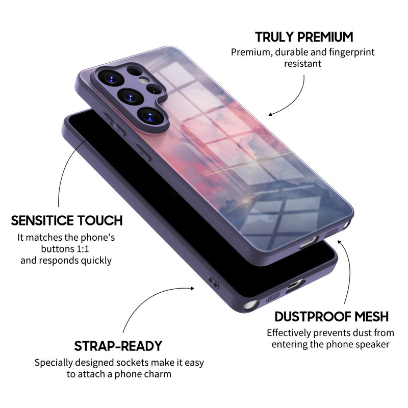 Pink Clouds - Samsung Glass Case