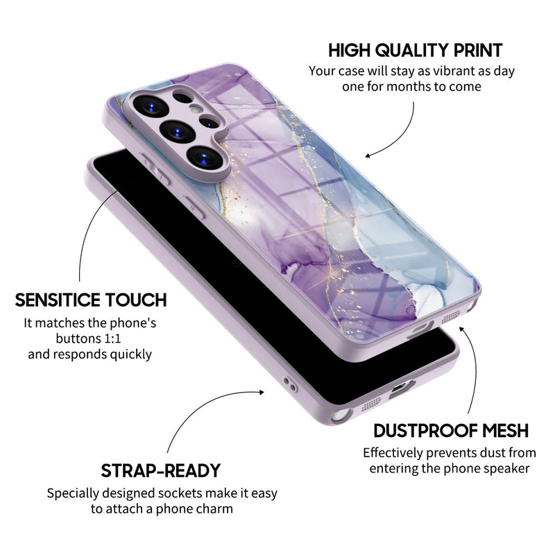 Purple Blue Gilt - Samsung Glass Case