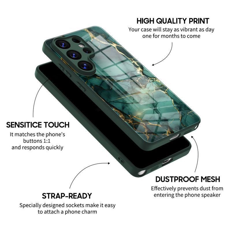 Broken Agate Green - Samsung Glass Case