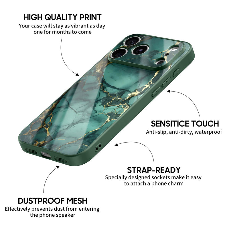 Broken Agate Green - iPhone Glass Case