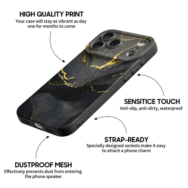 Black Gold Sand - iPhone Silicone Case