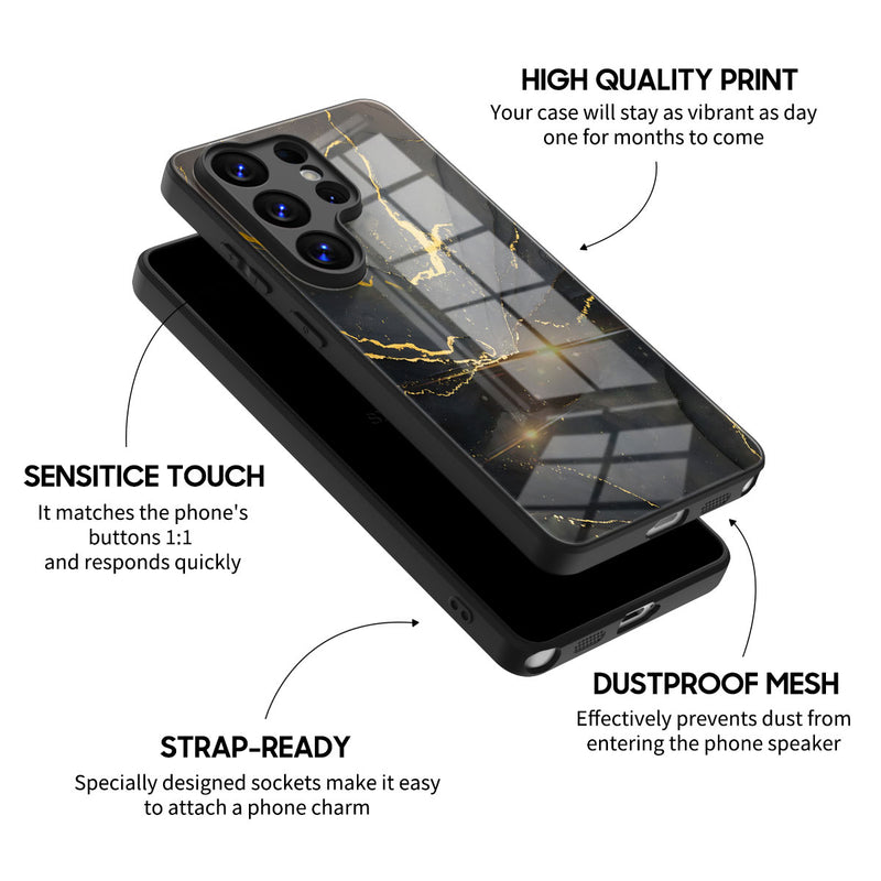 Black Gold Sand - Samsung Glass Case