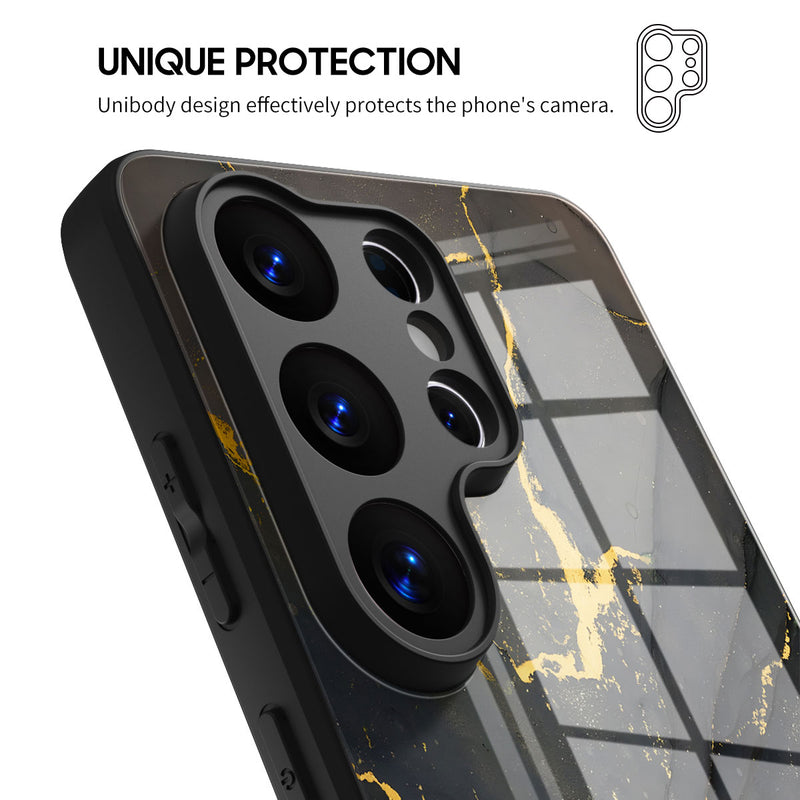 Black Gold Sand - Samsung Glass Case