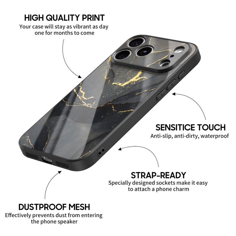 Black Gold Sand - iPhone Glass Case