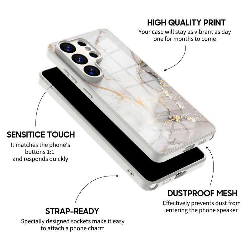 Gray Gold Sand - Samsung Glass Case