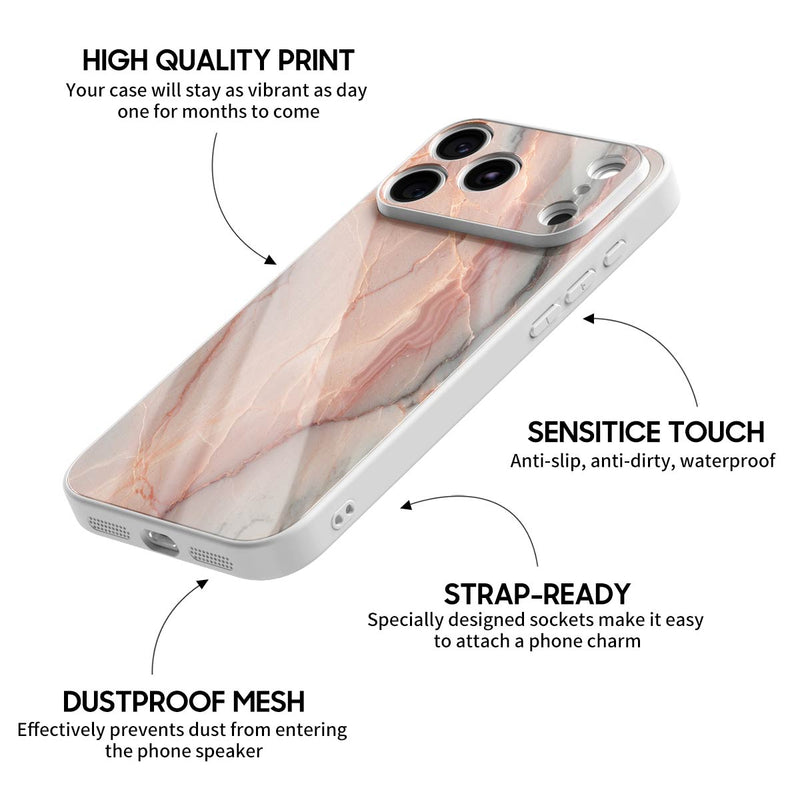 Elegant Rose Gold - iPhone Glass Case