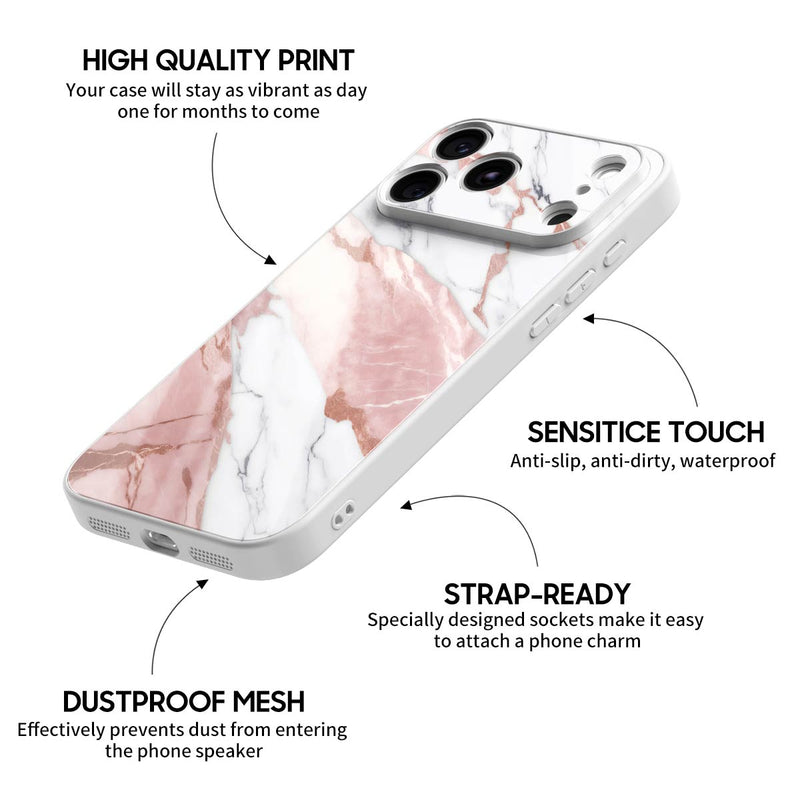 Pink White Jade - iPhone Glass Case