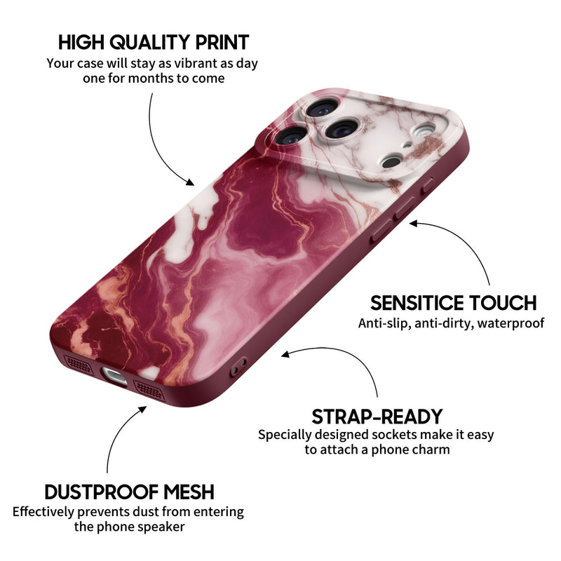 South Red Agate - iPhone Silicone Case