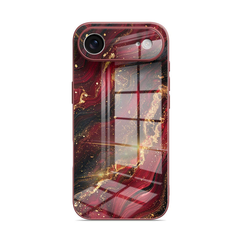 Dark Red Gilt - iPhone Glass Case