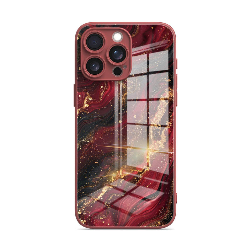Dark Red Gilt - iPhone Glass Case