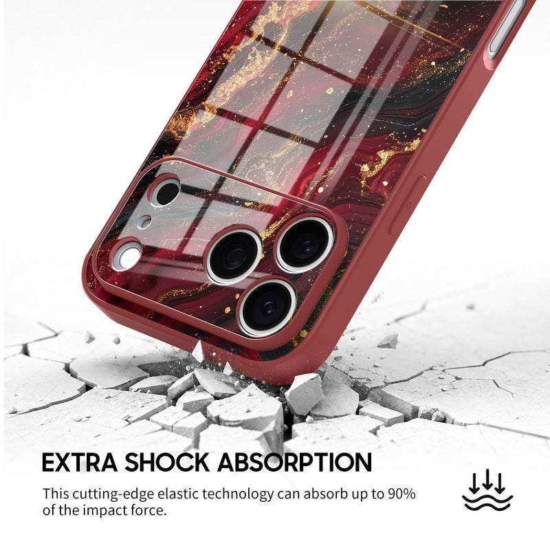 Dark Red Gilt - iPhone Glass Case