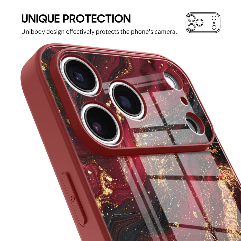 Dark Red Gilt - iPhone Glass Case