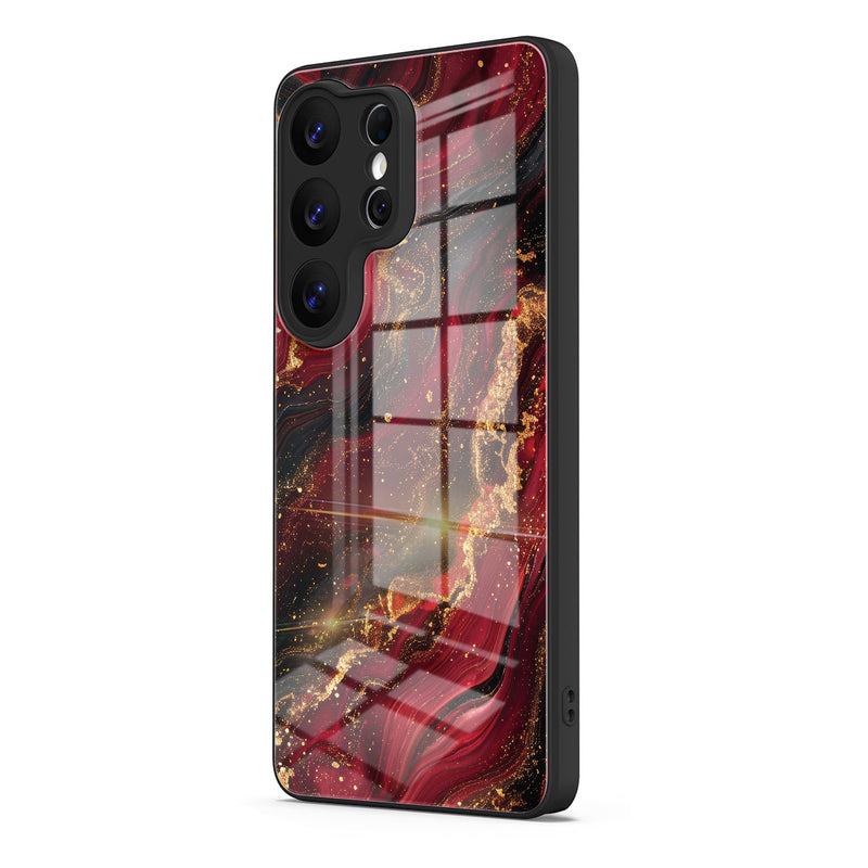 Dark Red Gilt - Samsung Glass Case