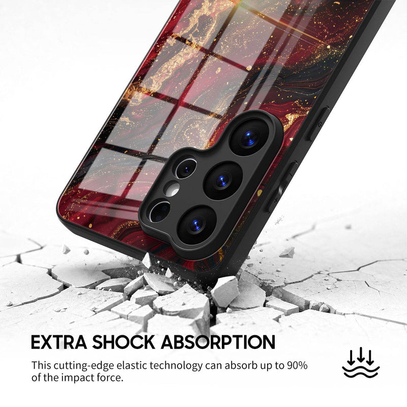 Dark Red Gilt - Samsung Glass Case