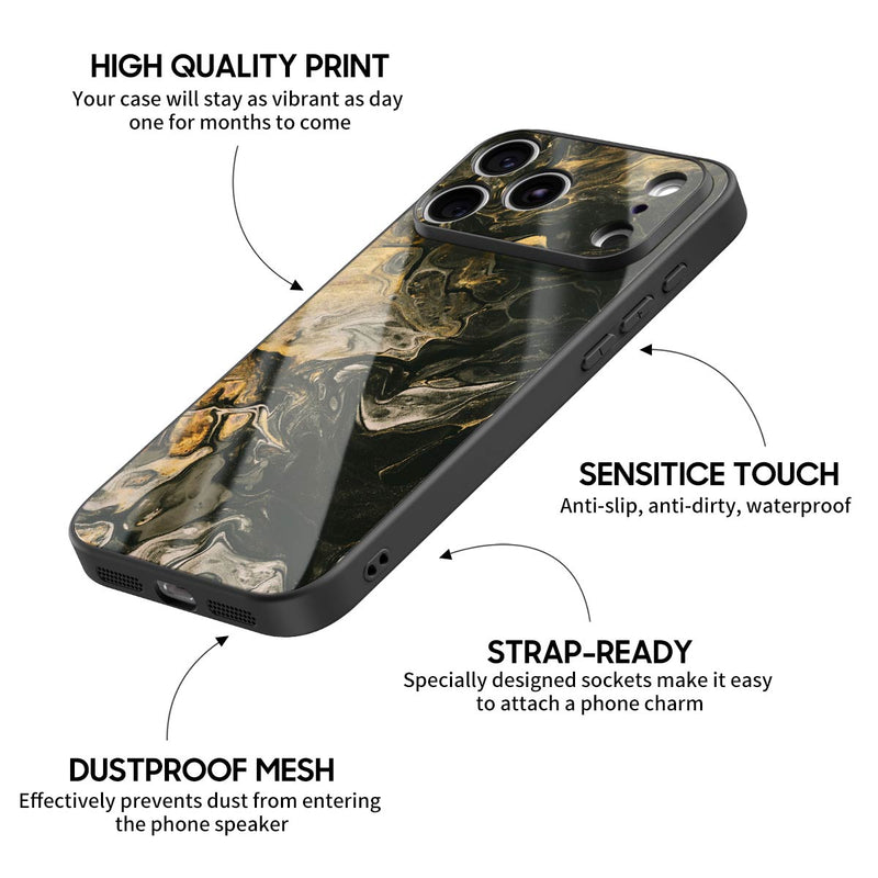 Obsidian Gold - iPhone Glass Case