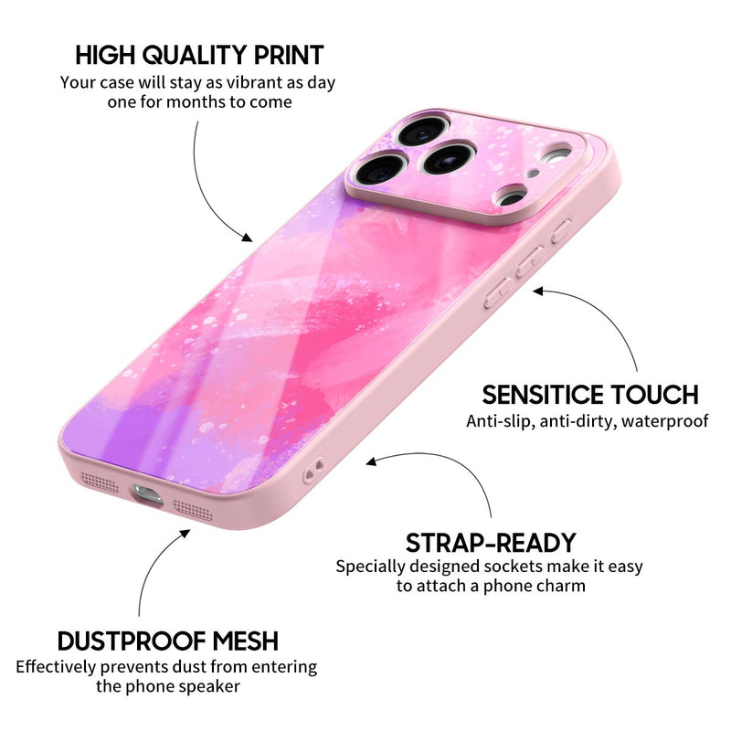 Pink Purple Coral - iPhone Glass Case