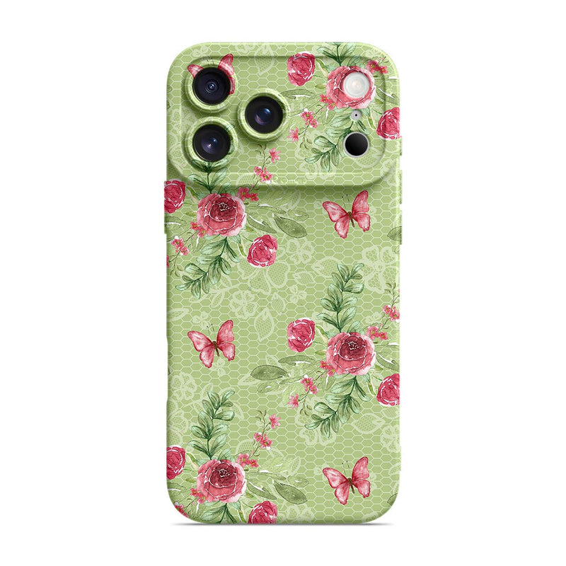 Butterfly Among Flowers - iPhone Silicone Case