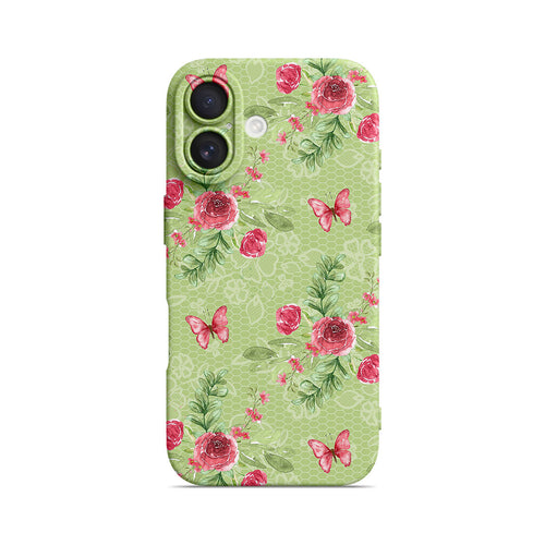 Butterfly Among Flowers - iPhone Silicone Case