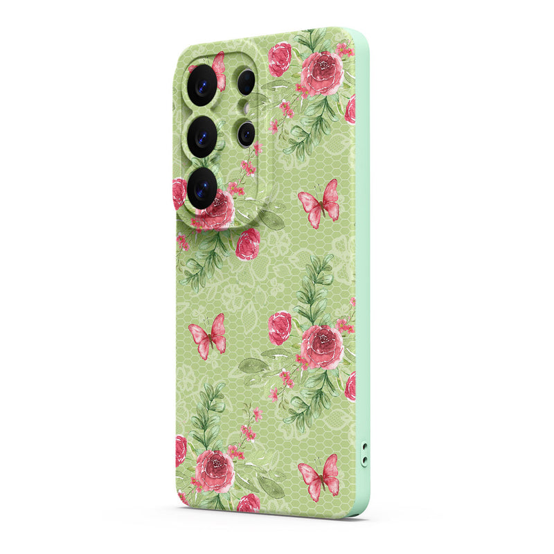 Butterfly Among Flowers - Samsung Silicone Case