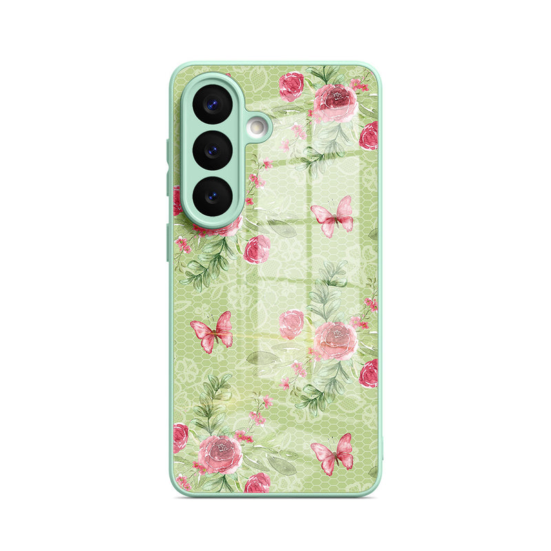 Butterfly Among Flowers - Samsung Glass Case