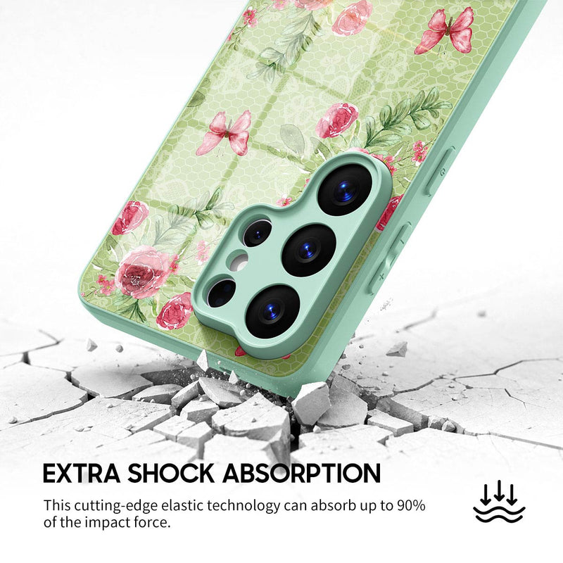 Butterfly Among Flowers - Samsung Glass Case