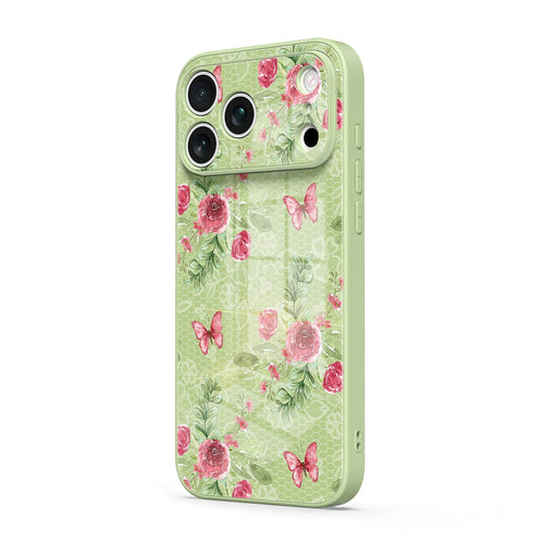 Butterfly Among Flowers - iPhone Glass Case