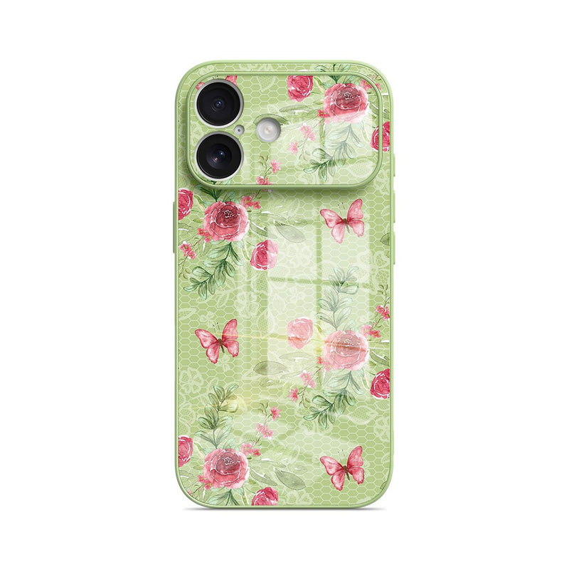 Butterfly Among Flowers - iPhone Glass Case