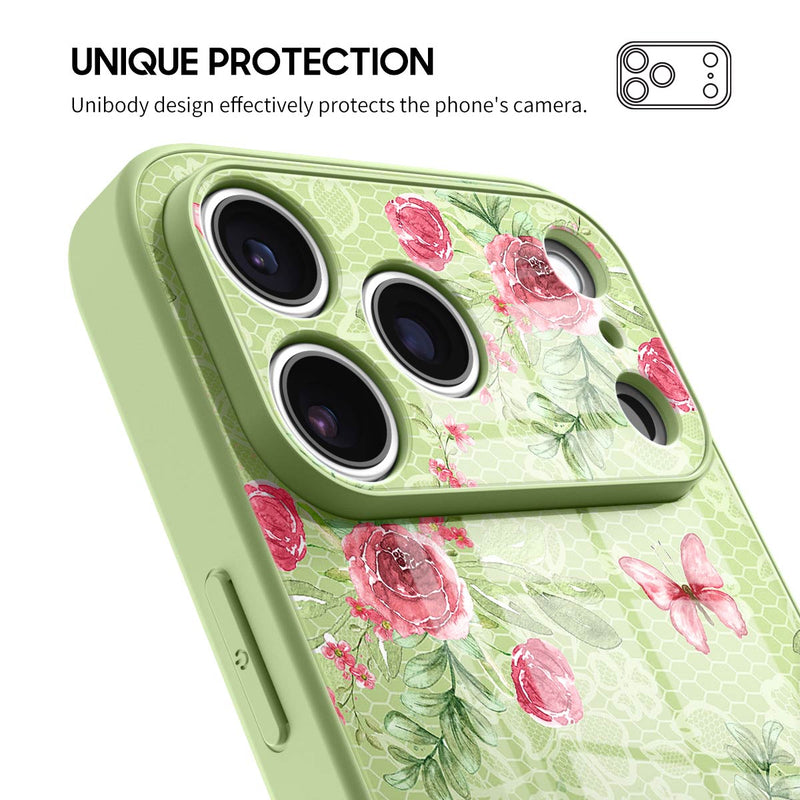 Butterfly Among Flowers - iPhone Glass Case