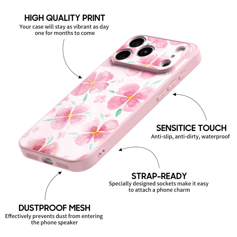 Pink Peach Blossom - iPhone Glass Case