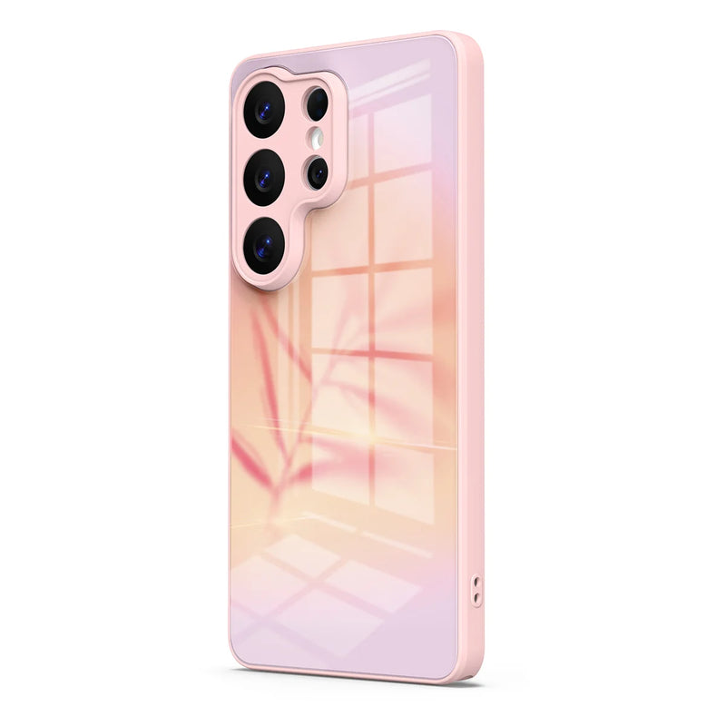 Pink Leaf - Samsung Glass Case