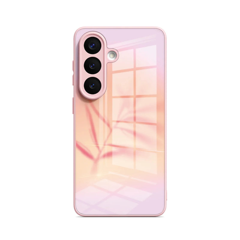 Pink Leaf - Samsung Glass Case