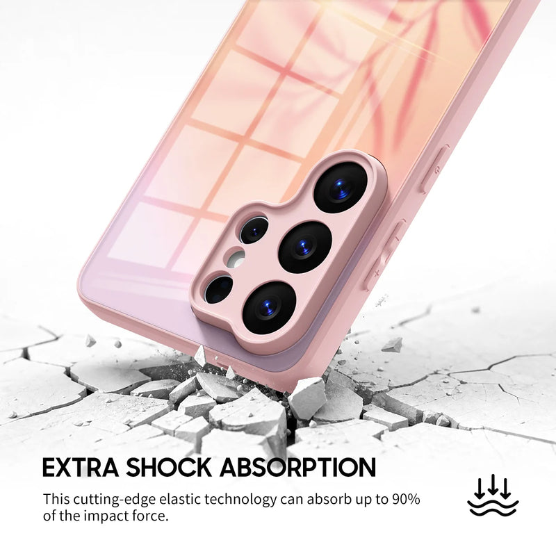 Pink Leaf - Samsung Glass Case